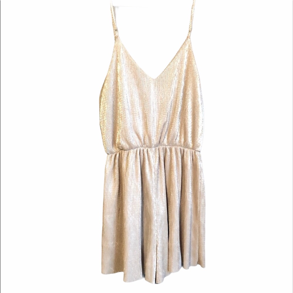 GOLD ROMPER spaghetti strap